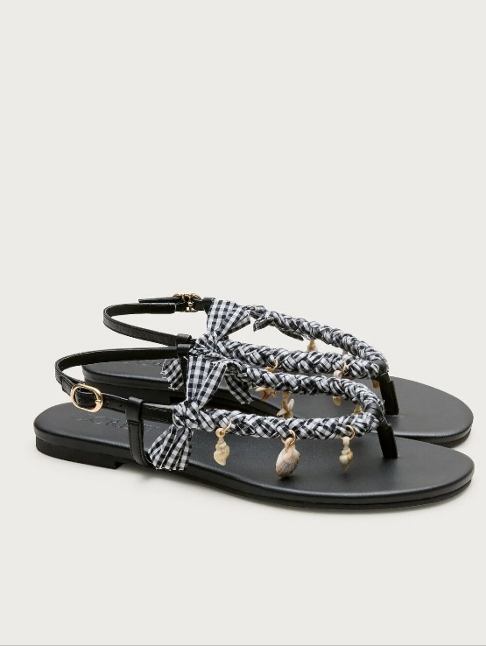 J Crew Black Sandals With Charms
